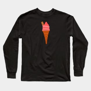 Strawberry Ice Cream Cone Long Sleeve T-Shirt